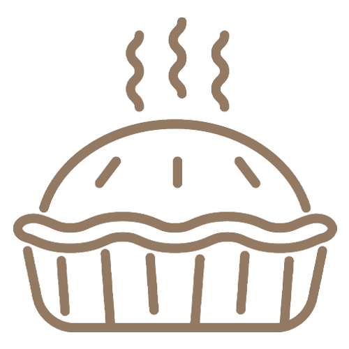 <h1>DESSERTS:</h1><BR><p>FROM COOKIES TO BROWNIES,<BR>PLUS TORTS, CAKES, & PIES</p> pie icon